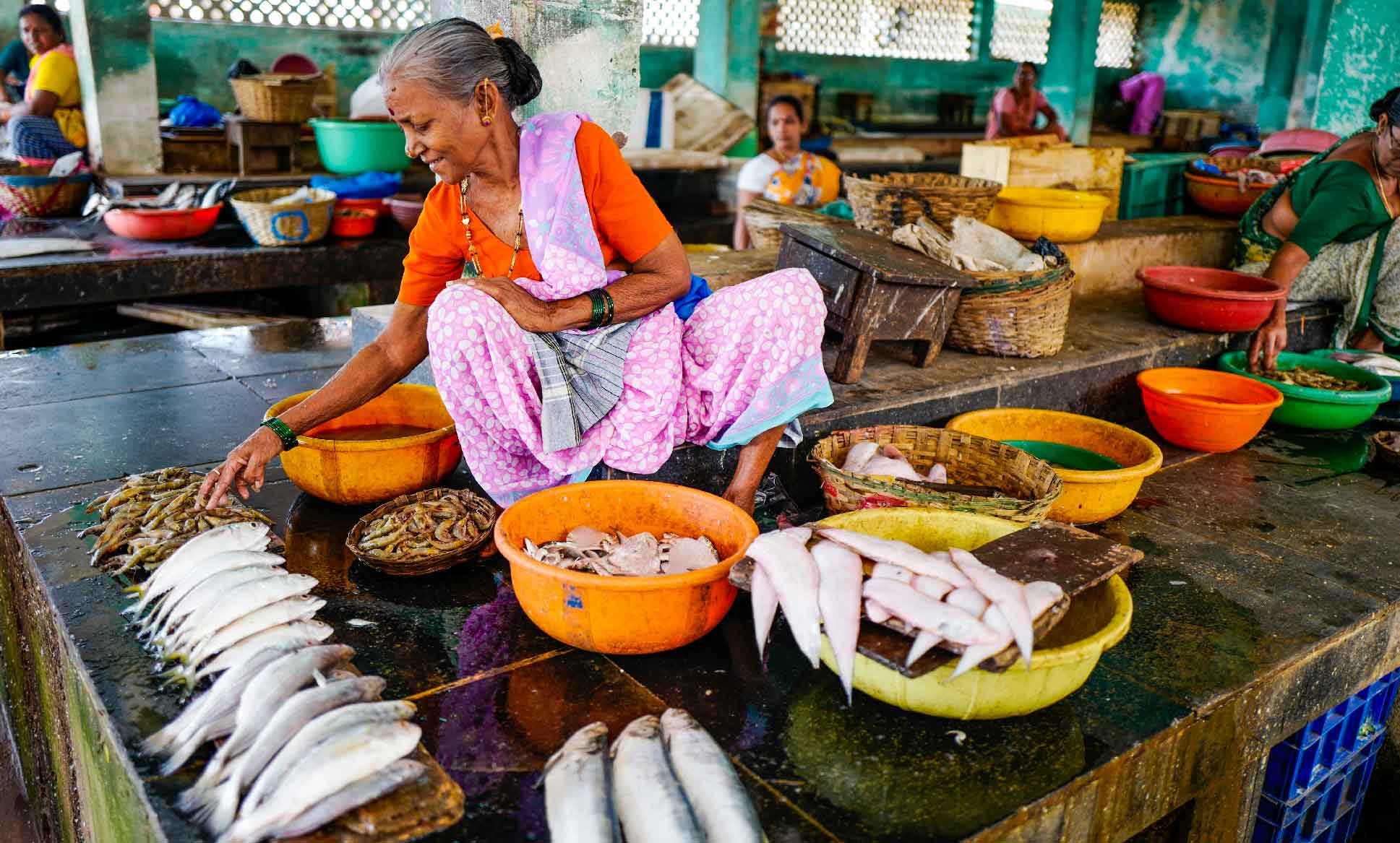 Fish market, Kerala